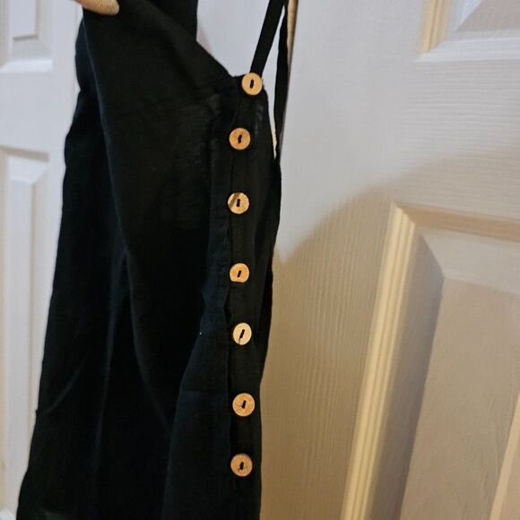 Free People Women's Black Josie Side Buttons Detail Mini Dress Size Medium - Picture 8 of 16